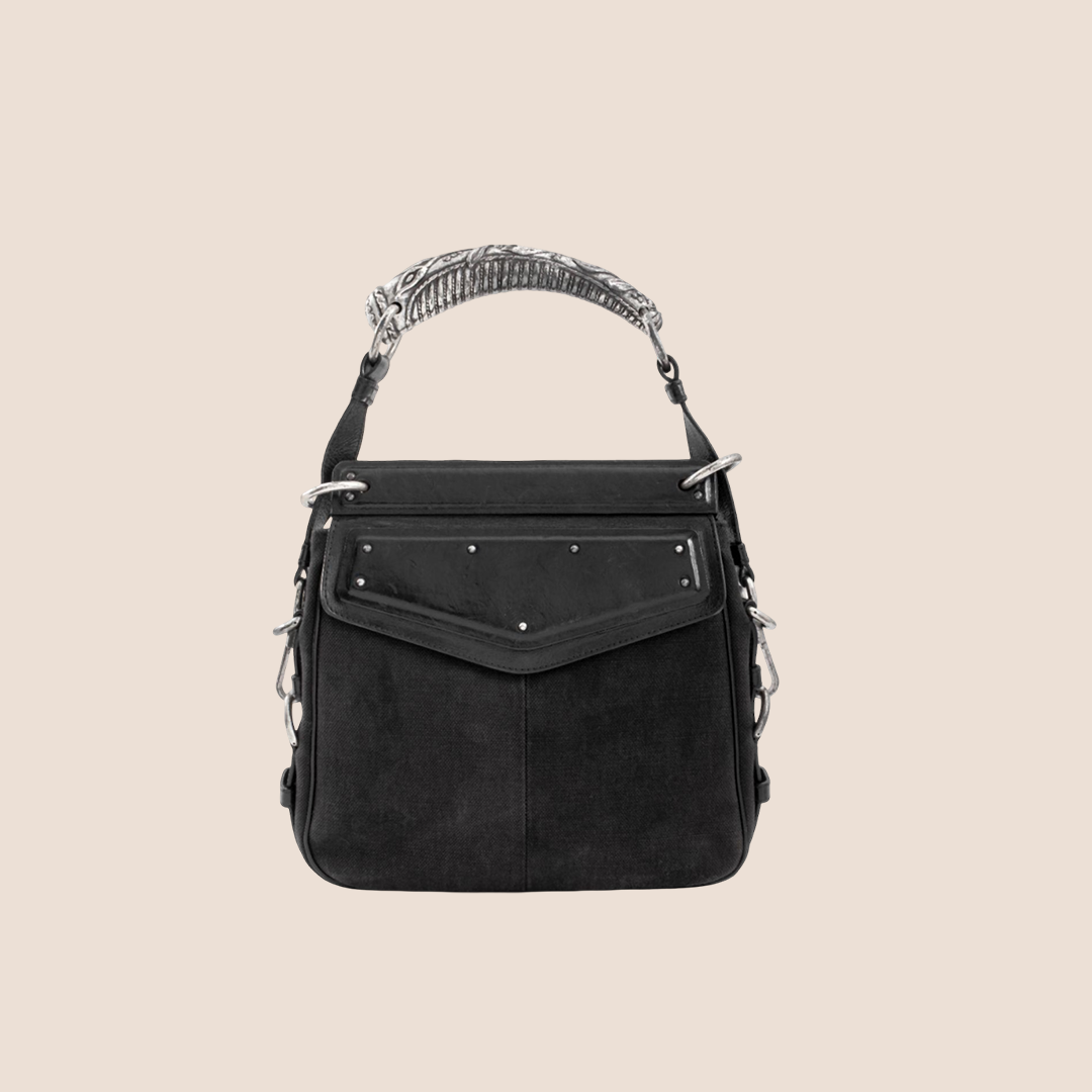 YVES SAINT LAURENT BLACK MOMBASA HOBO BAG