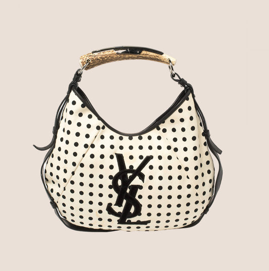 YVES SAINT LAURENT POLKA DOT MOMBASA HOBO BAG
