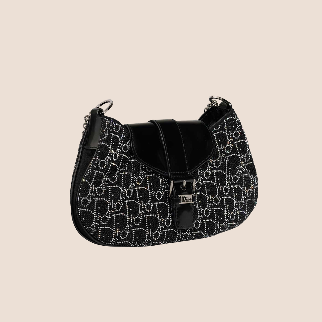 CHRISTIAN DIOR 2003 CRYSTAL TROTTER MINI CHAIN BAG