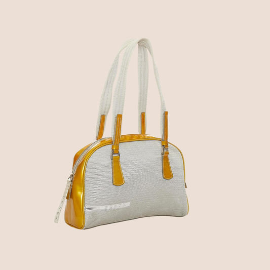 PRADA SPORTS GREY & YELLOW NYLON BOWLER BAG