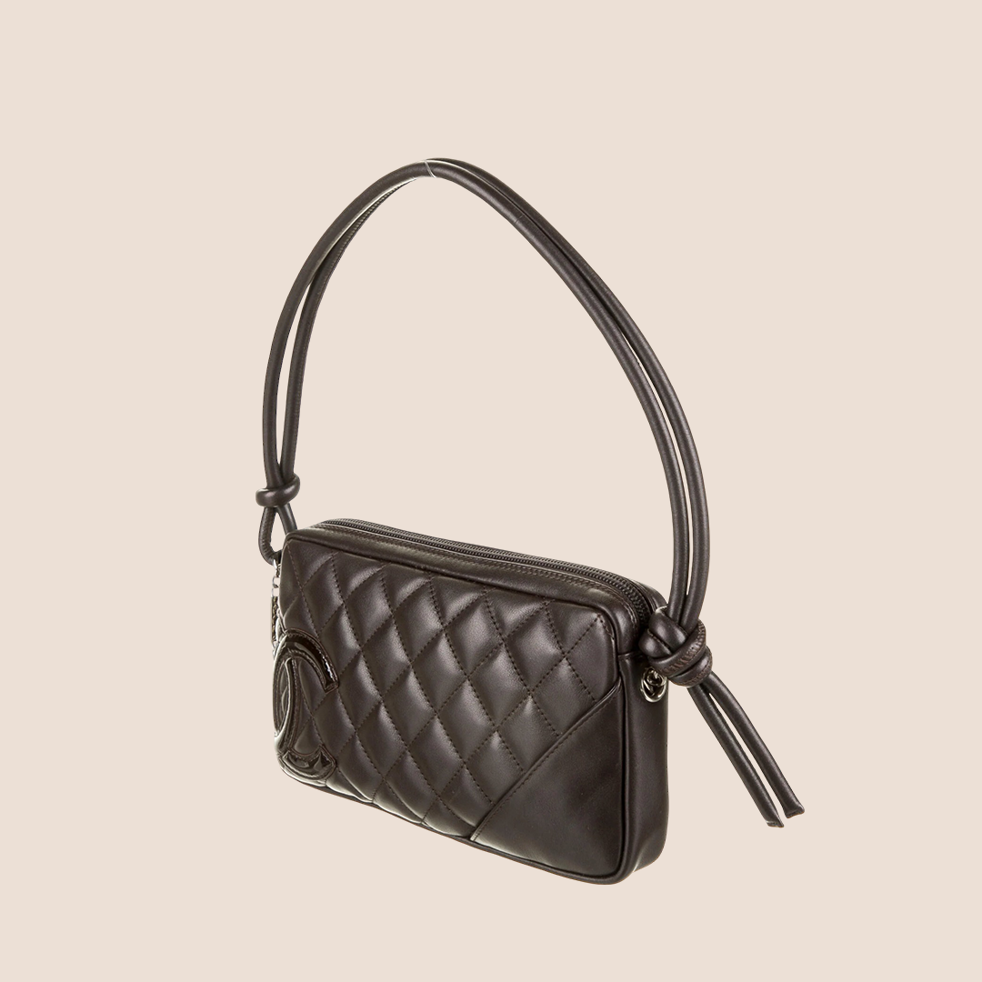 CHANEL 2005 BROWN CAMBON QUILTED LEATHER BAG