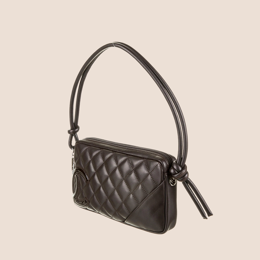 CHANEL 2005 BROWN CAMBON QUILTED LEATHER BAG
