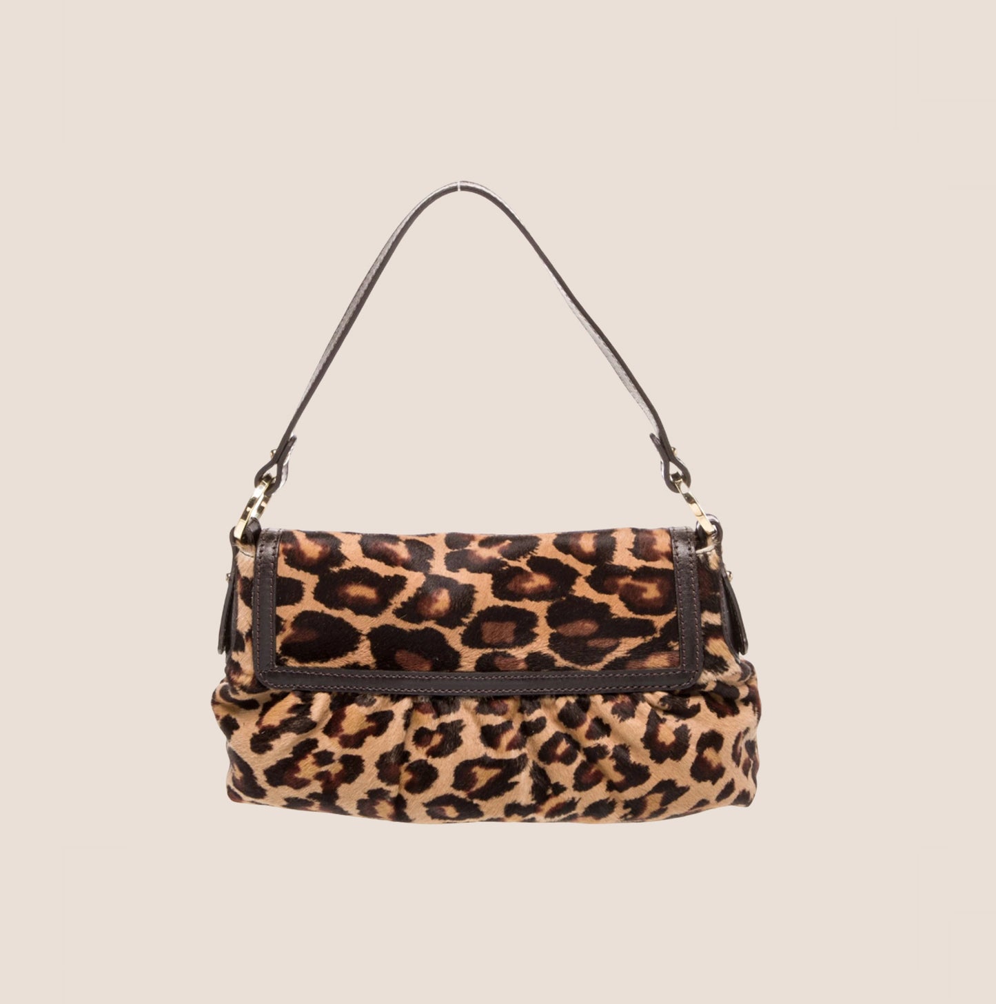 FENDI LEOPARD PRINT PONY HAIR CHEF BAG