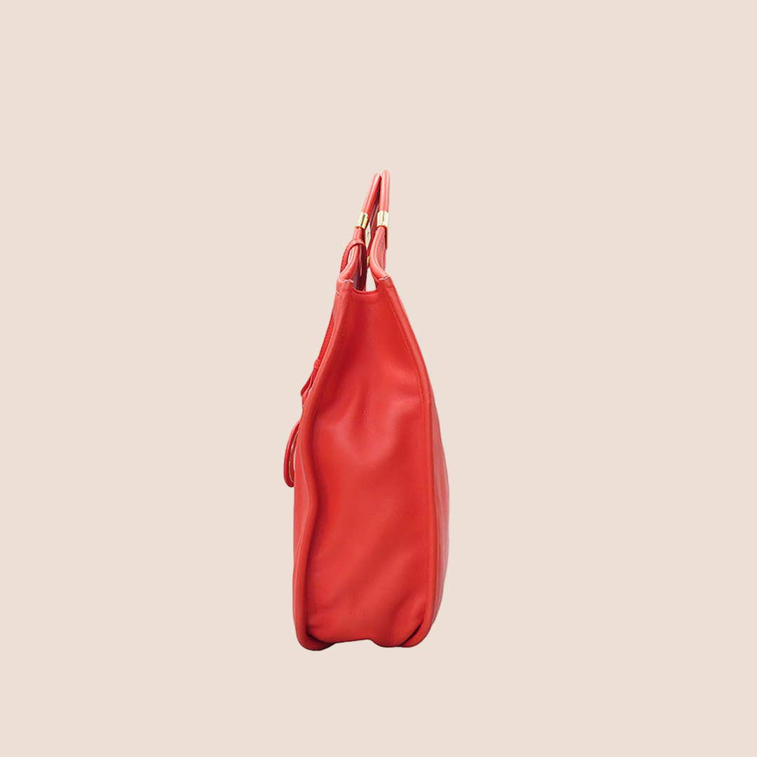 CHRISTIAN DIOR RED LEATHER DIORITA HOBO BAG