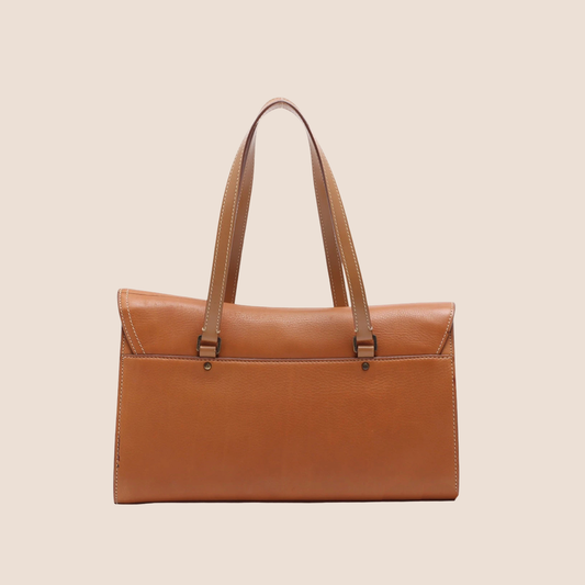 CHRISTIAN DIOR BROWN LEATHER SADDLE BRIEFCASE BAG