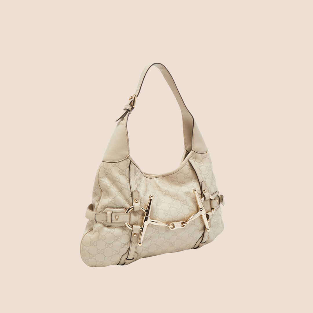 GUCCI CREAM GUCCISSIMA 85TH ANNIVERSARY HOBO BAG