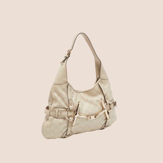 GUCCI CREAM GUCCISSIMA 85TH ANNIVERSARY HOBO BAG
