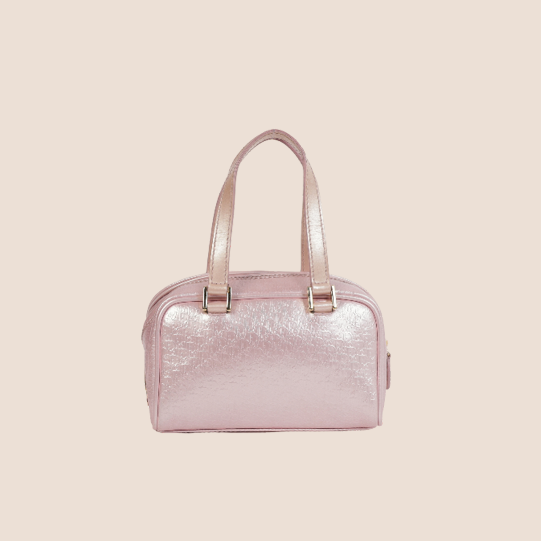 CHRISTIAN DIOR PINK LEATHER DIORISSIMO MINI MALICE BOSTON BAG