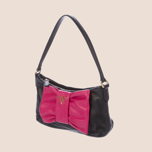 PRADA NAPPA FIOCCO BOW POCHETTE