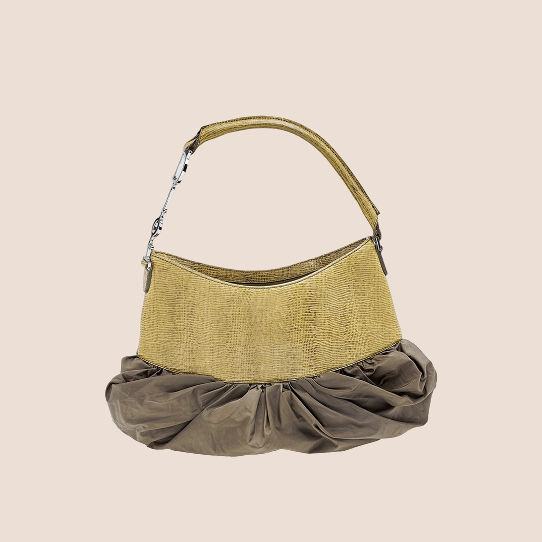 CHRISTIAN DIOR 2007 GREEN LIZARD CORSET SHOULDER BAG
