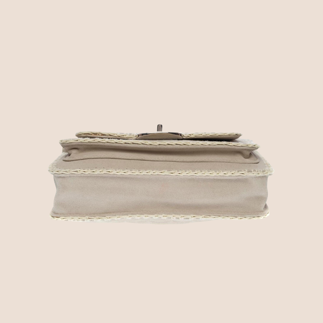 CHANEL 2005 GREY SUEDE WILD STITCH 2.55 FLAP BAG