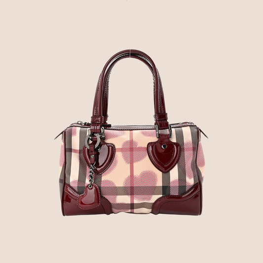 BURBERRY NOVA CHECK HEARTS CHESTER BOWLING BAG