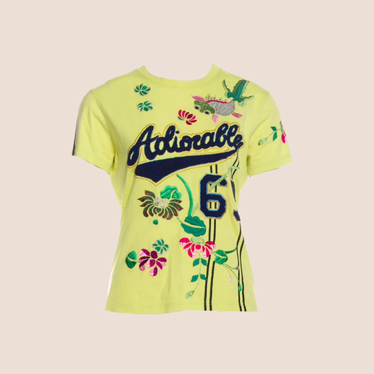 CHRISTIAN DIOR 2002 FLORAL EMBROIDERED ADIORABLE T-SHIRT