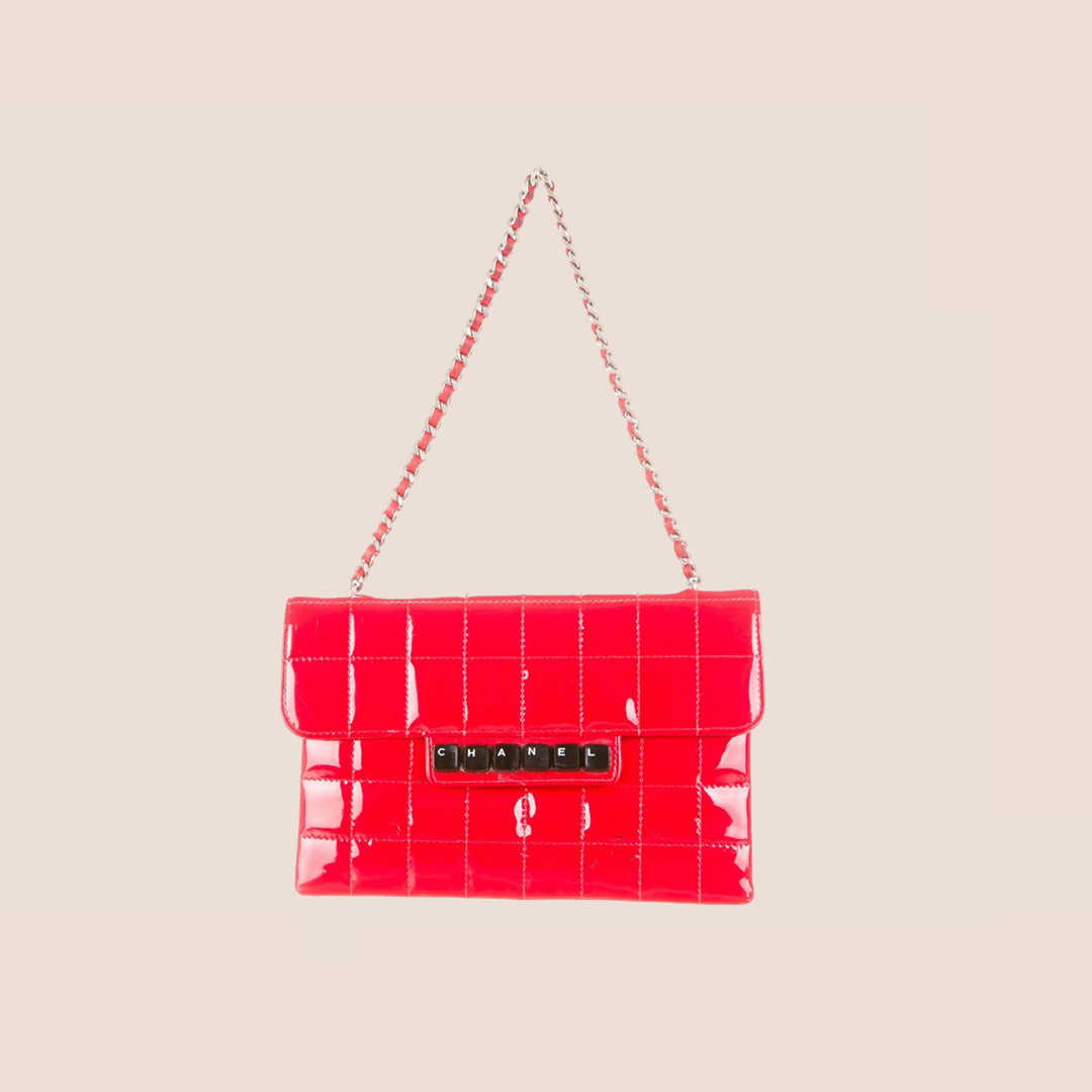 CHANEL RED DIGITAL KEYBOARD LOGO CHAIN SHOULDER BAG – RDB