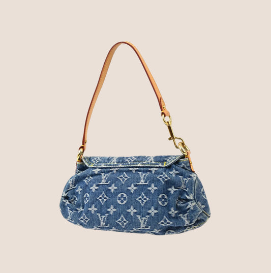 LOUIS VUITTON BLUE MONOGRAM DENIM MINI PLEATY BAG