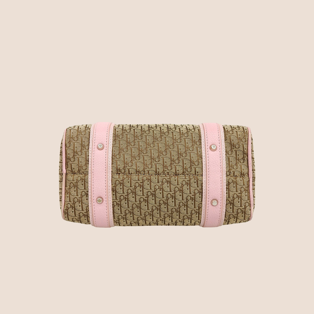 CHRISTIAN DIOR 2005 PINK & BEIGE STREET CHIC BOSTON BAG