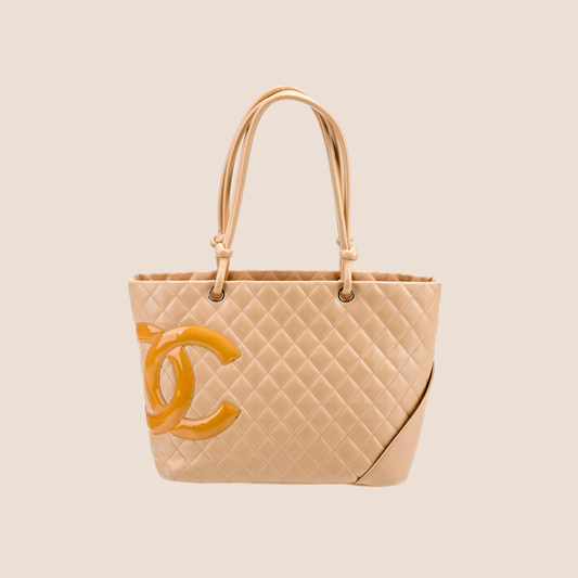 CHANEL 2005 BEIGE CAMBON TOTE BAG
