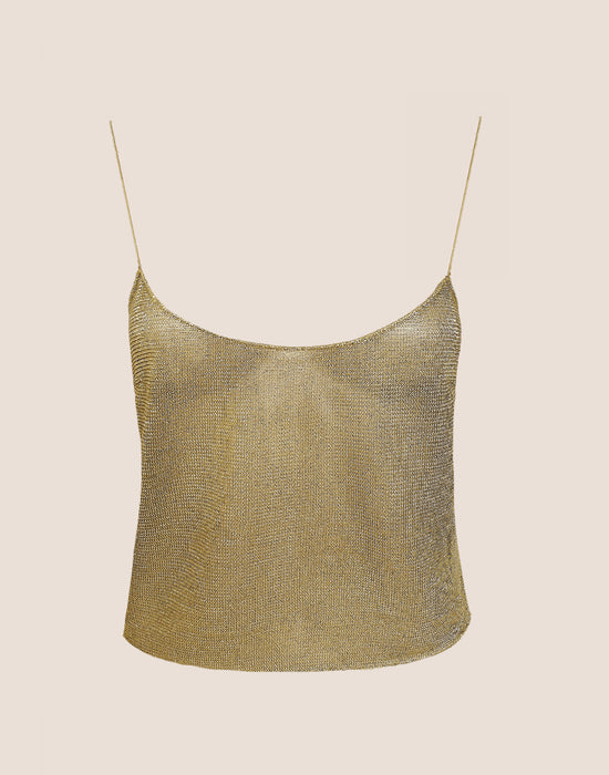 PRADA 1999 GOLD SPAGHETTI STRAP CAMISOLE TOP