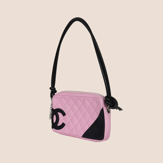 CHANEL 2005 PINK CAMBON QUILTED LEATHER BAG