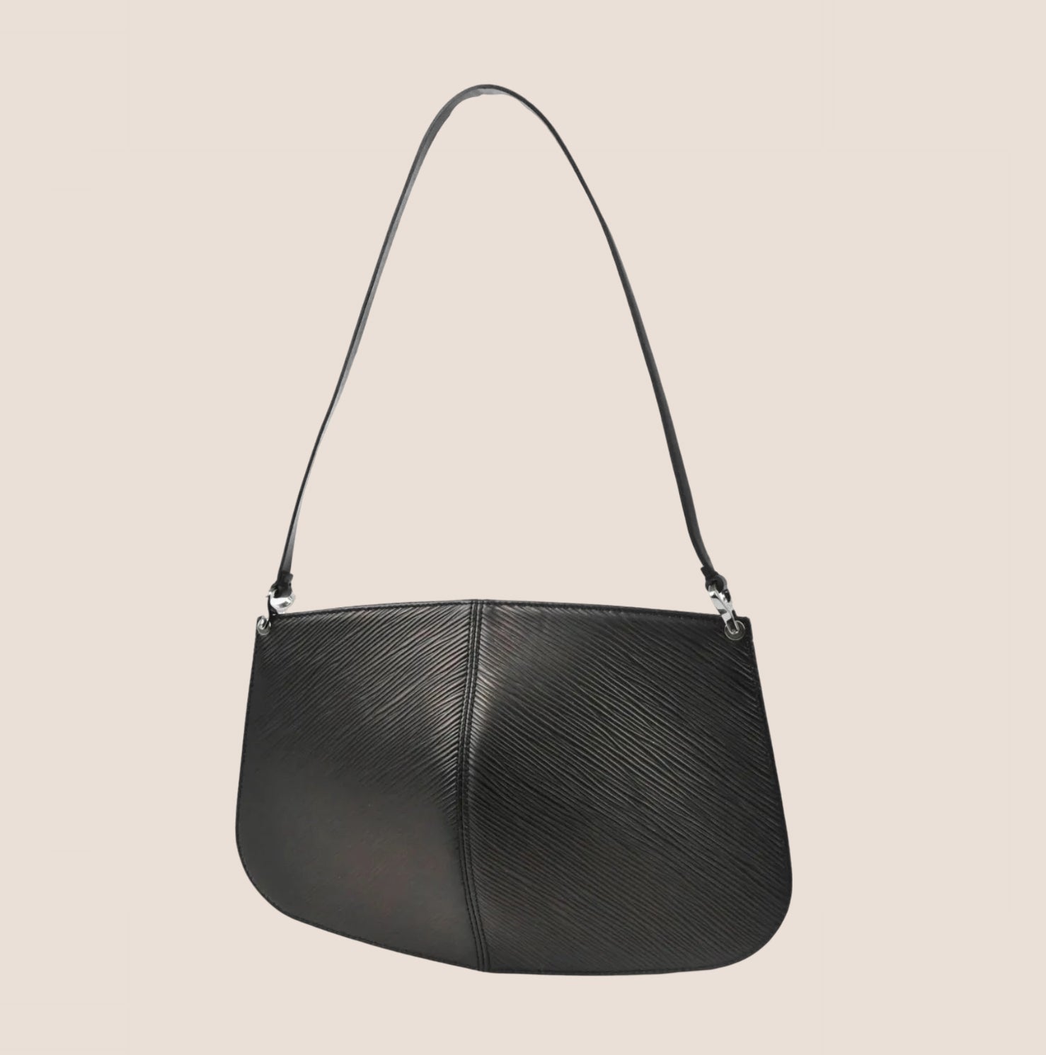 epine  ☆ epine Boston bag LOUIS VUITTON 2002 BLACK EPI DEMI LUNE BAG – RDB