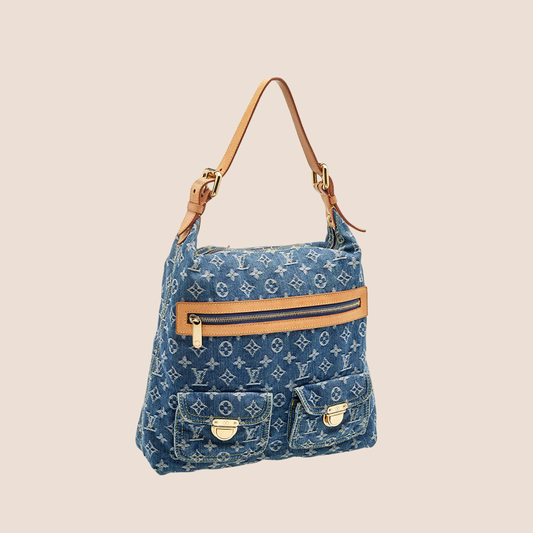 LOUIS VUITTON BLUE MONOGRAM DENIM BAGGY GM BAG