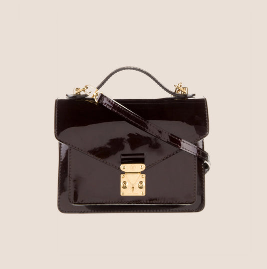 LOUIS VUITTON 2013 BURGUNDY VERNIS MONCEAU BAG