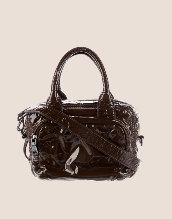 PRADA PATENT BROWN CROSSBODY BAG