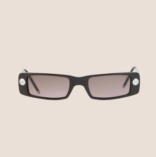 CHANEL 1990s BROWN RECTANGLE SUNGLASSES