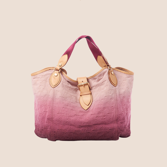 LOUIS VUITTON BURGUNDY GRADIENT DENIM MONOGRAM SUNBEAM BAG