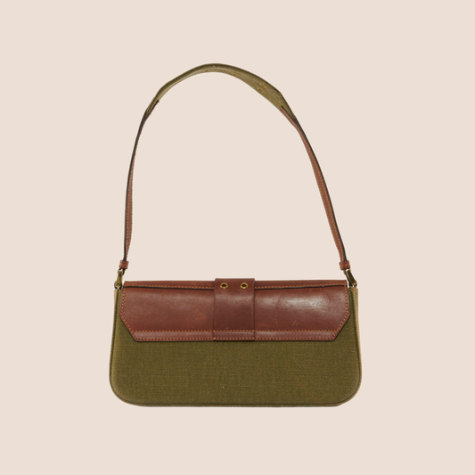 CHRISTIAN DIOR 2003 KHAKI BROWN LEATHER STREET CHIC SHOULDER BAG