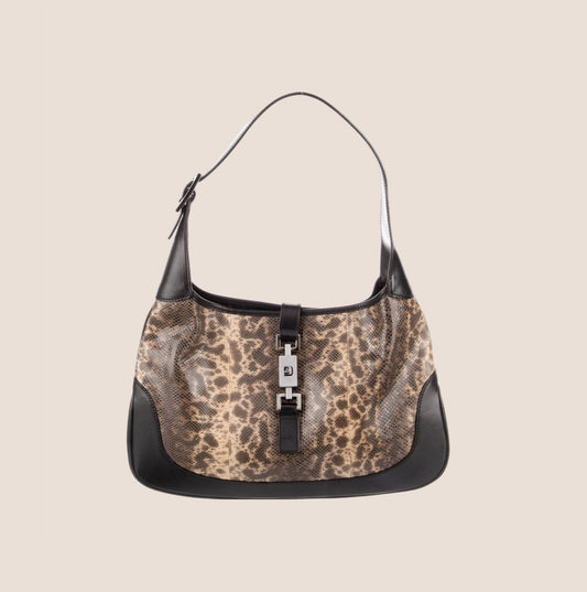GUCCI FW 1999 LIZARD BROWN JACKIE O HOBO BAG