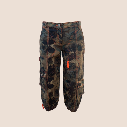 CHRISTIAN DIOR 2005 CROPPED CAMOUFLAGE PRINT TROUSERS