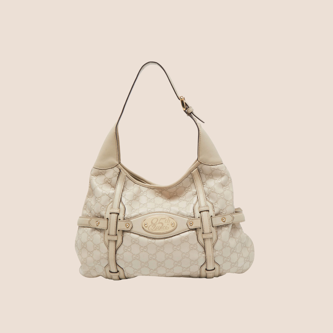 GUCCI CREAM GUCCISSIMA 85TH ANNIVERSARY HOBO BAG