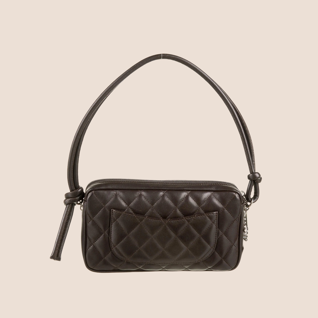 CHANEL 2005 BROWN CAMBON QUILTED LEATHER BAG