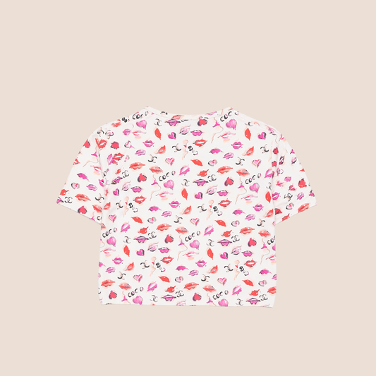 CHANEL 1995 KISS PRINT CROPPED T-SHIRT