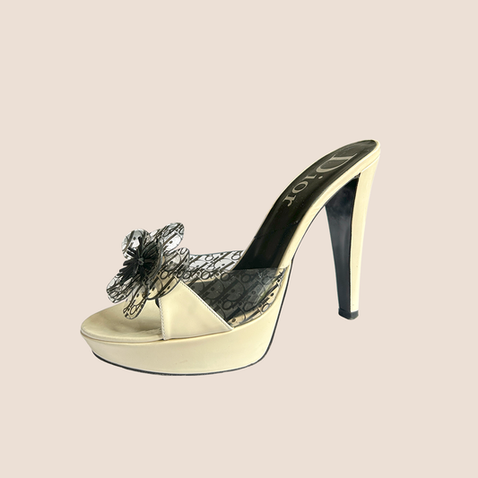 CHRISTIAN DIOR TROTTER PVC FLOWER BEACH MULES