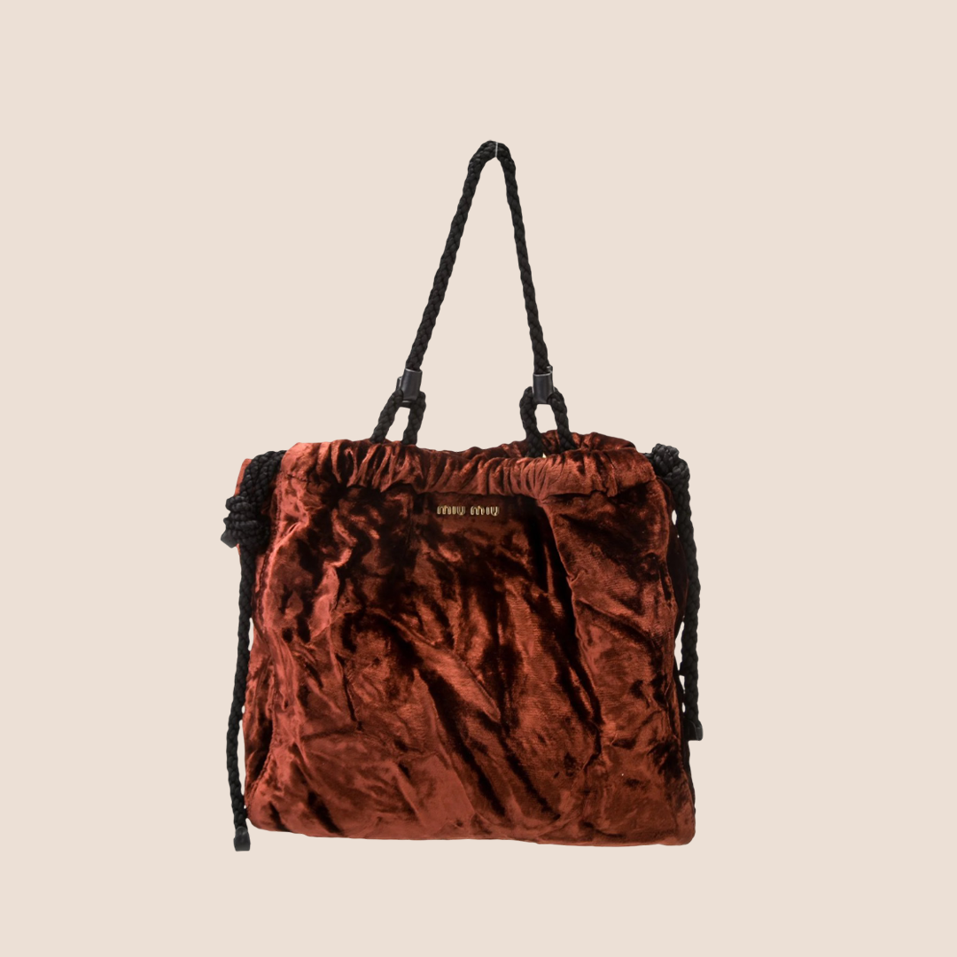 MIU MIU 2000 RED VELVET SHOULDER BAG