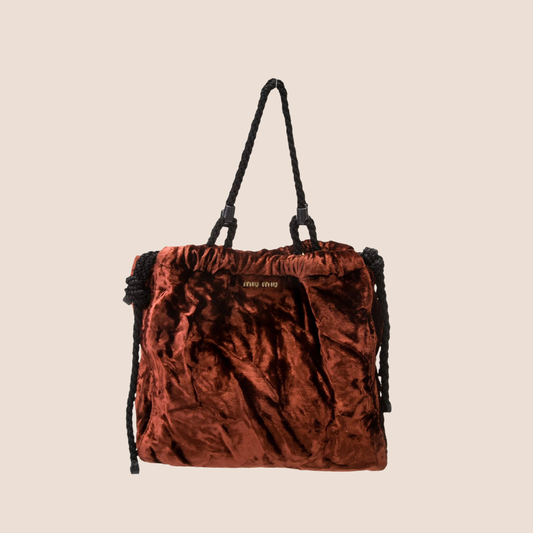 MIU MIU 2000 RED VELVET SHOULDER BAG