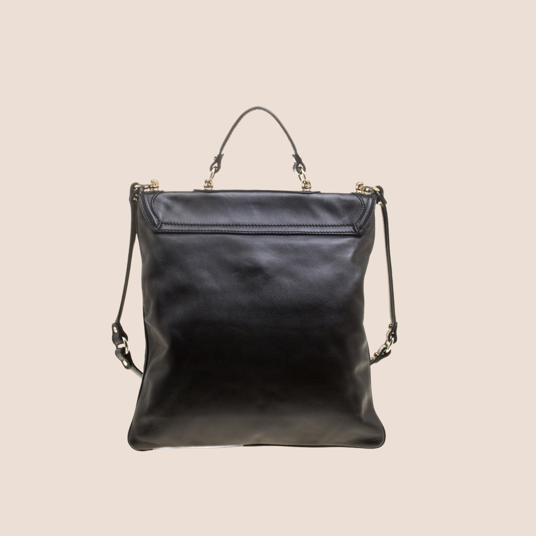 GUCCI 2000 BLACK LEATHER BRITT MESSENGER BAG