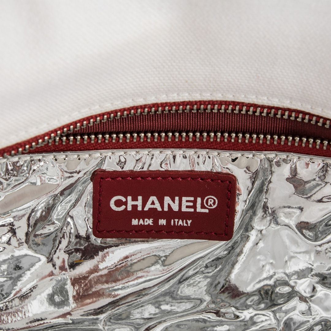 CHANEL 2002 METALLIC CANVAS CC N°5 FLAP BAG