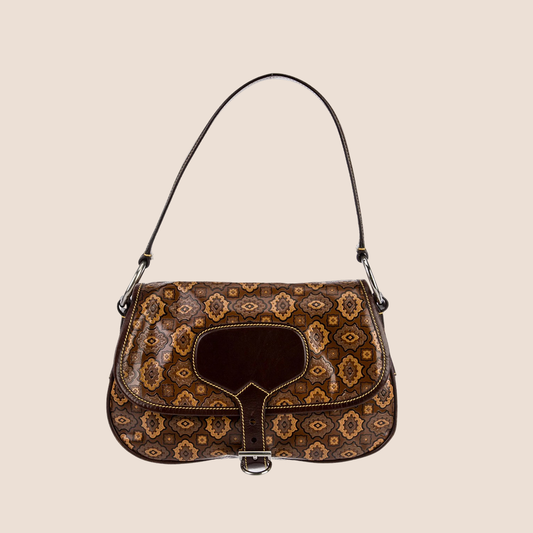 PRADA BROWN ARABESQUE SHOULDER BAG