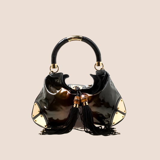 GUCCI METALLIC OMBRE LEATHER BABOUSKA INDY HOBO BAG