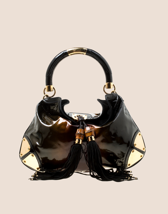 GUCCI METALLIC OMBRE LEATHER BABOUSKA INDY HOBO BAG