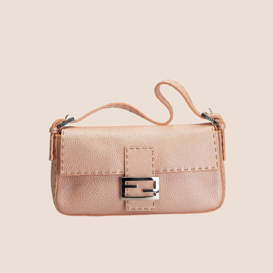 FENDI PINK GLOSSY SELLERIA BAGUETTE BAG