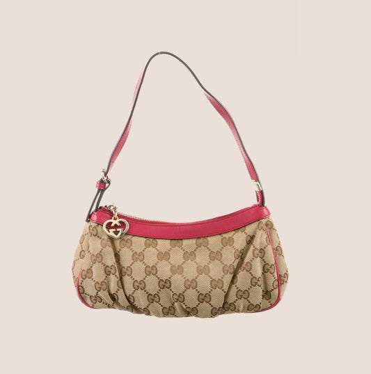 GUCCI GG MONOGRAM LOVELY HEART POCHETTE BAG