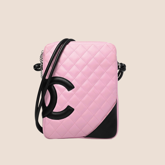 CHANEL PINK & BLACK CAMBON MESSENGER BAG