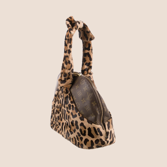 LOUIS VUITTON 1996 AZZEDINE ALAÏA MONOGRAM LEOPARD ALMA BAG