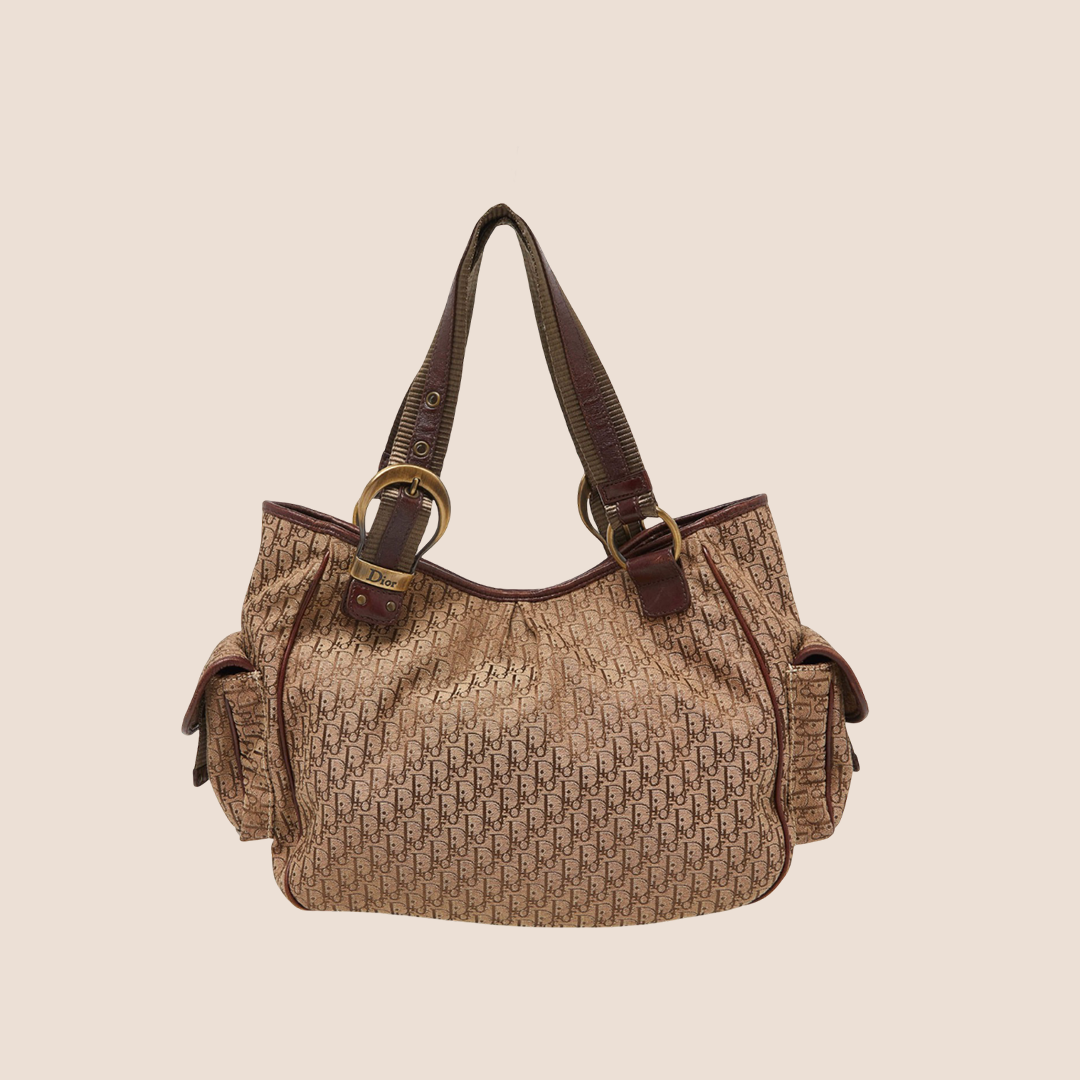 CHRISTIAN DIOR BROWN DIORISSIMO MULTIPOCKET SATCHEL