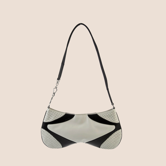 PRADA 2000 WHITE VITELLO DRIVE SHOULDER BAG