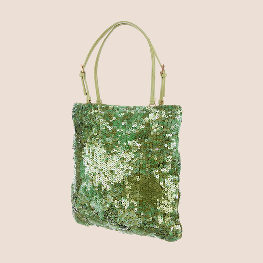 PRADA 2000 LIME GREEN SEQUIN MINI HANDBAG
